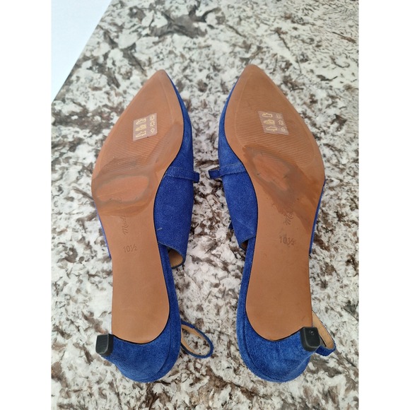 Madewell The Debbie Slingback Pump blue color‎ suede size 10.5 - Picture 7 of 10